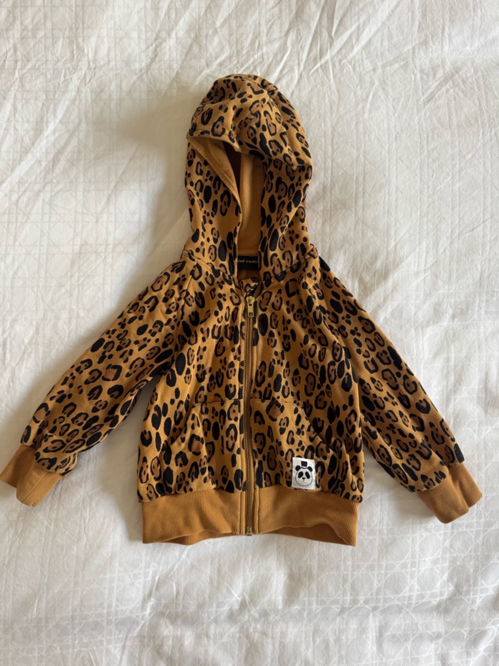 Mini Rodini Kids' BASIC LEOPARD print ZIP HOODIE size 1.5-3 years - Picture 2 of 7